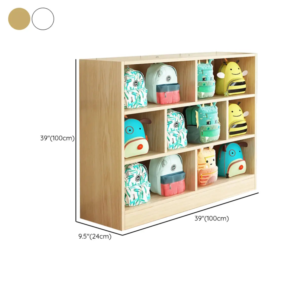 Natural Finish Wood Storage Cubitac Display Cabinets 