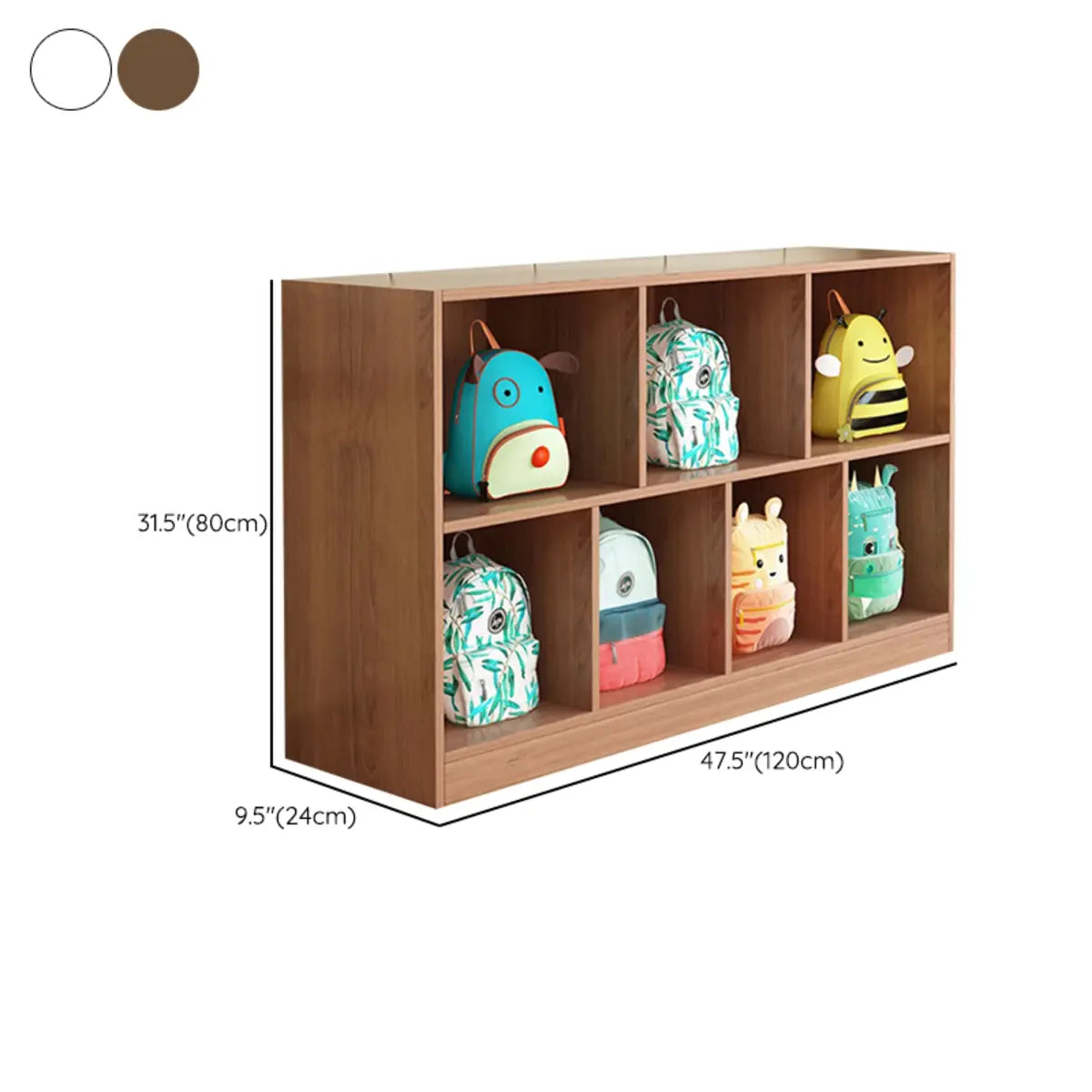 Natural Finish Wood Storage Cubitac Display Cabinets Image - 37