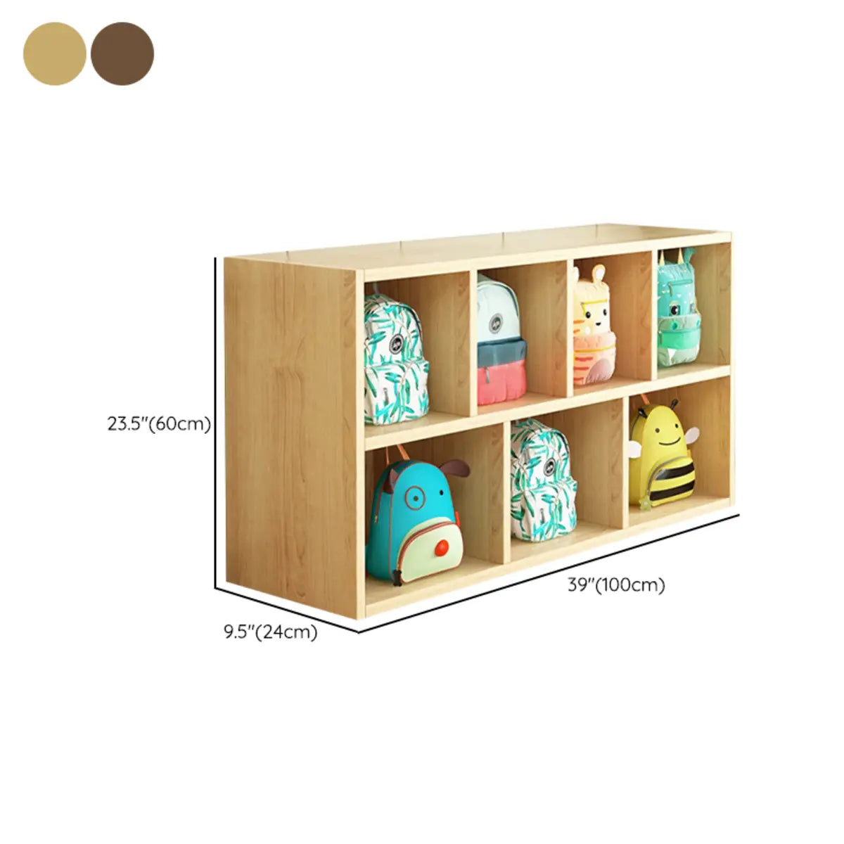 Natural Finish Wood Storage Cubitac Display Cabinets Image - 43