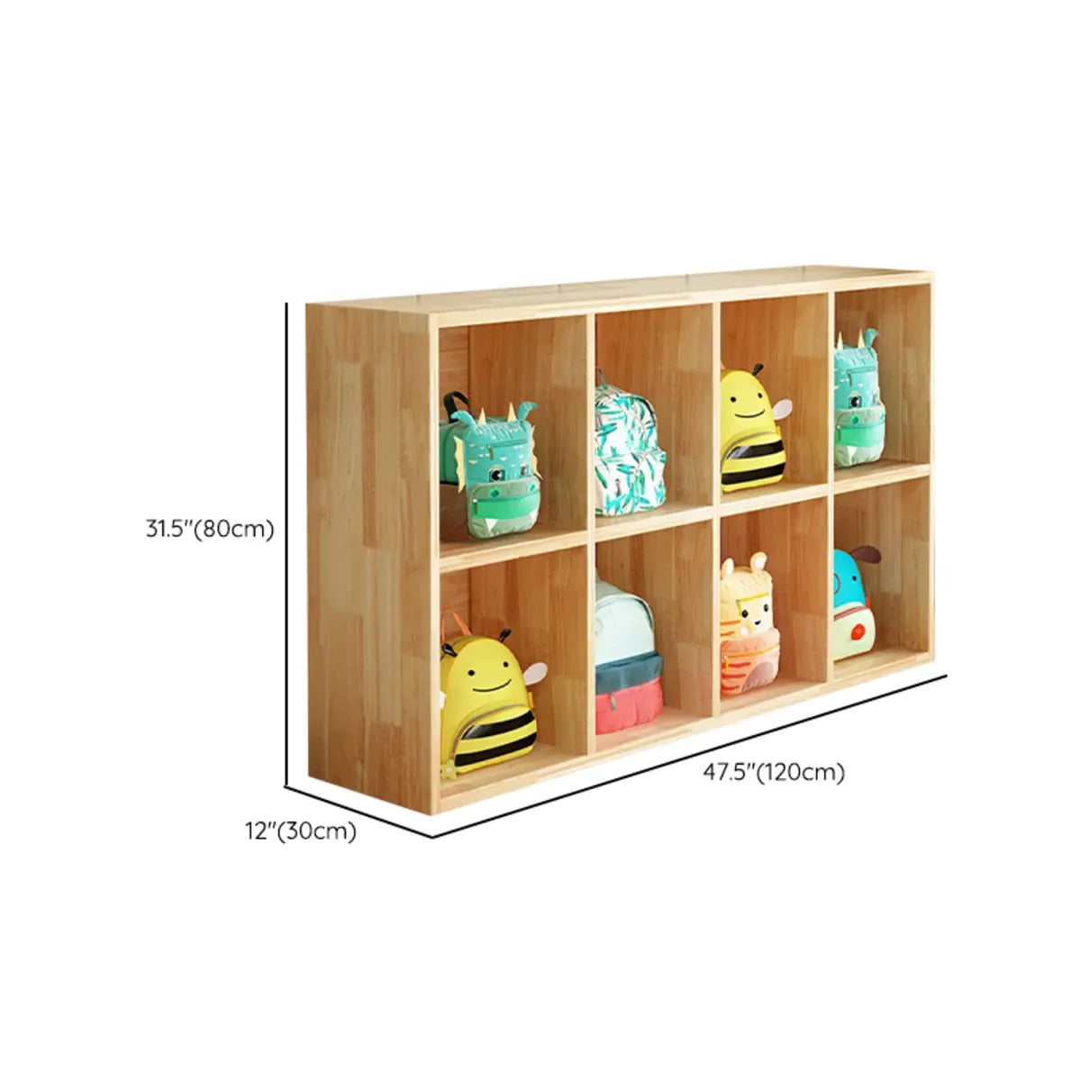 Natural Finish Wood Storage Cubitac Display Cabinets Image - 46