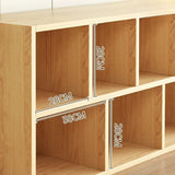 Natural Finish Wood Storage Cubitac Display Cabinets Image - 6