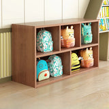 Natural Finish Wood Storage Cubitac Display Cabinets Image - 9