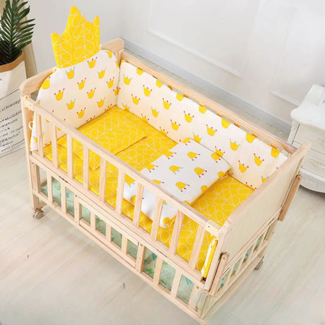 Natural Finish Wood Tall Clearance Guardrail Crib Image - 1