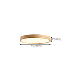 Natural Finish Wooden Circle Flush Mount Ceiling Lamp #size