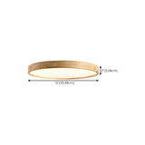 Natural Finish Wooden Circle Flush Mount Ceiling Lamp Image - 17