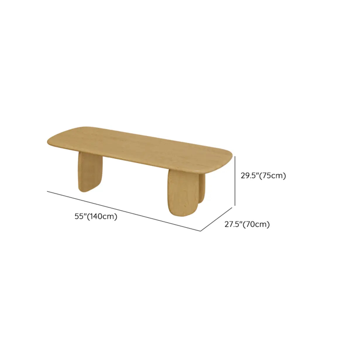 Natural Finish Wooden Rectangle 6-Person Conference Desk 