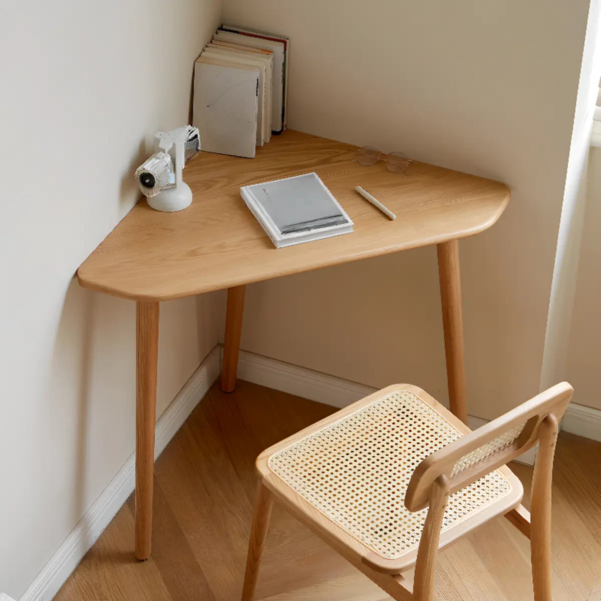 Natural Free Form Wood Butcher Block Small Writing Desk Image - 1