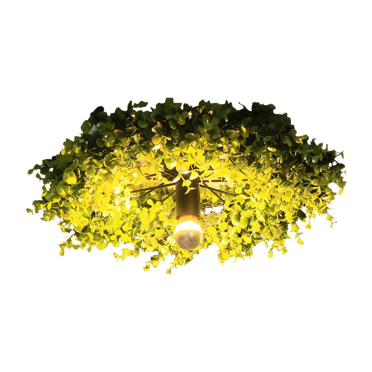 Natural Hallway Green Underbrush Small Flush Mount Lamp Image - 3