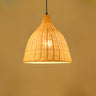 Natural Handwoven Bell Rattan Cone Pendant Light Image - 2