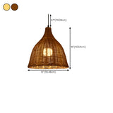 Natural Handwoven Bell Rattan Cone Pendant Light Image - 22