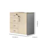 Natural Horizontal Lockable Storage Credenza with Drawers Image - 18