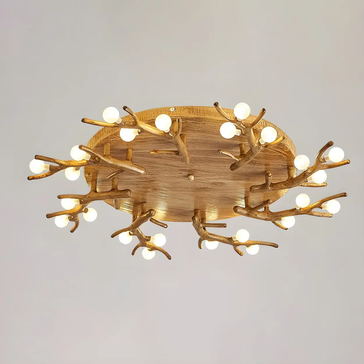 Natural Large Branch Shape Resin Semi-Flush Mount Light Image - 10