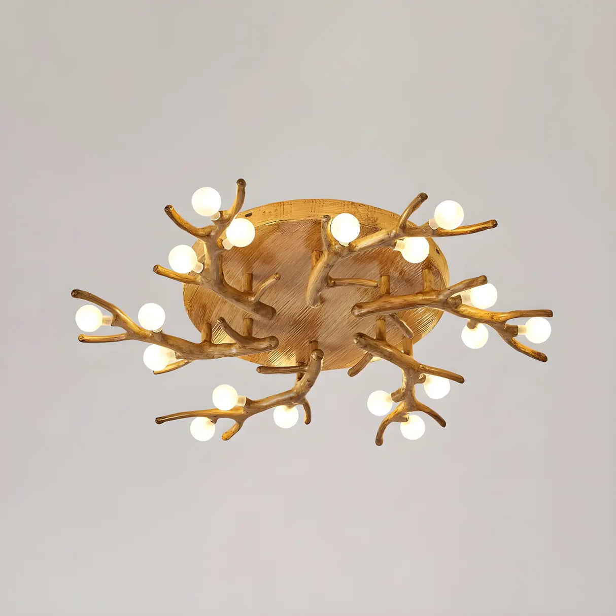 Natural Large Branch Shape Resin Semi-Flush Mount Light Image - 11