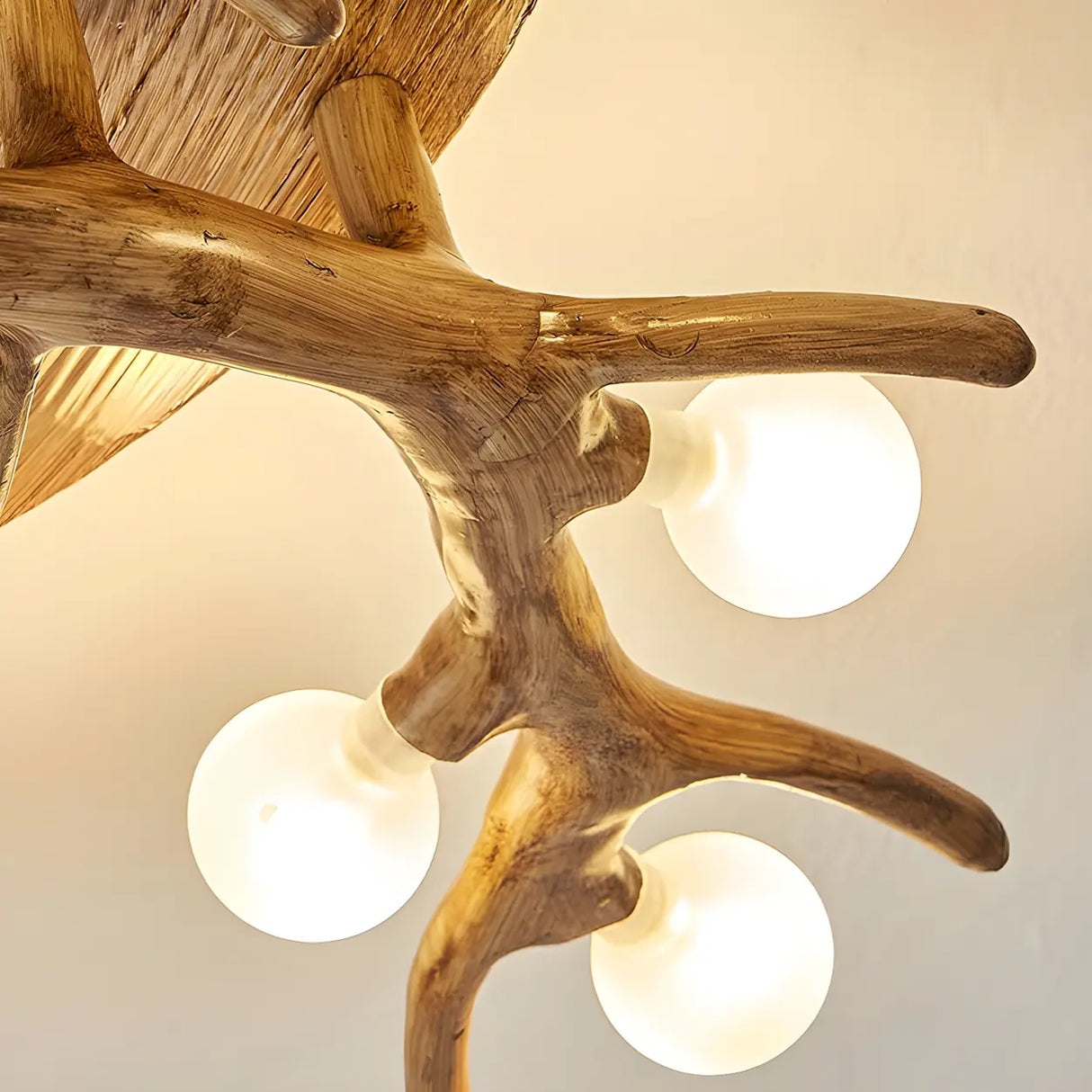 Natural Large Branch Shape Resin Semi-Flush Mount Light Image - 13