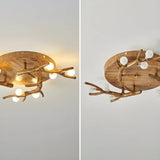 Natural Large Branch Shape Resin Semi-Flush Mount Light Image - 15