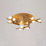 Natural Large Branch Shape Resin Semi-Flush Mount Light Image - 2