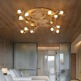 Natural Large Branch Shape Resin Semi-Flush Mount Light Image - 5