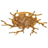 Natural Large Branch Shape Resin Semi-Flush Mount Light Image - 6