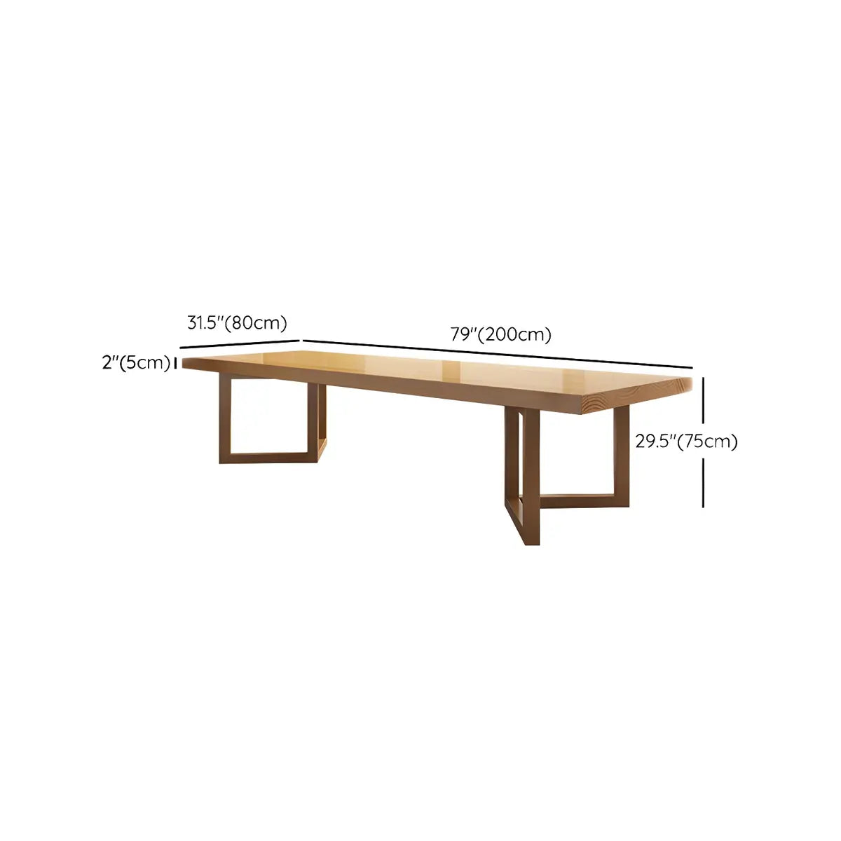 Natural Light Wood Rectangle Sled Conference Desk for 8 Image - 14