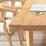 Natural Light Wood Rectangle Sled Conference Desk for 8 Image - 6