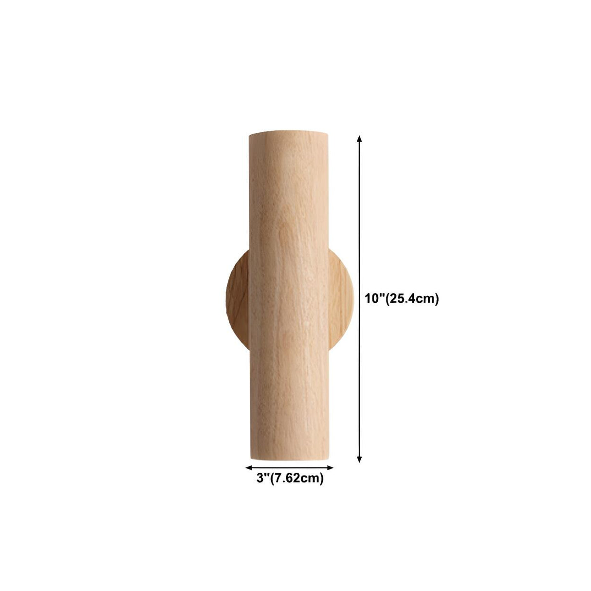 Natural Minimalist Cylinder Wooden Up Down Wall Lamp 