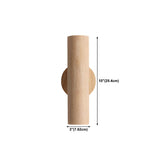 Natural Minimalist Cylinder Wooden Up Down Wall Lamp #size