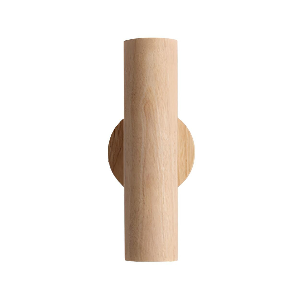 Natural Minimalist Cylinder Wooden Up Down Wall Lamp Image - 5