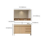 Natural Oak Free-standing Wooden Storage Bathroom Vanity Image - 14