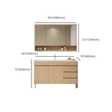 Natural Oak Free-standing Wooden Storage Bathroom Vanity Image - 15