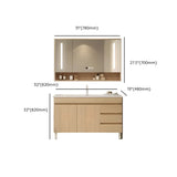 Natural Oak Free-standing Wooden Storage Bathroom Vanity Image - 18