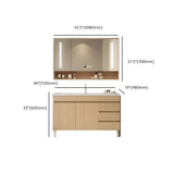 Natural Oak Free-standing Wooden Storage Bathroom Vanity Image - 21