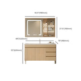 Natural Oak Free-standing Wooden Storage Bathroom Vanity Image - 27