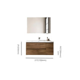 Natural Oak Wood Drawers Floating Bathroom Vanity with Sink Image - 19