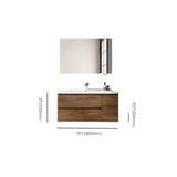 Natural Oak Wood Drawers Floating Bathroom Vanity with Sink Image - 20