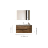 Natural Oak Wood Drawers Floating Bathroom Vanity with Sink Image - 27