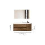 Natural Oak Wood Drawers Floating Bathroom Vanity with Sink Image - 28