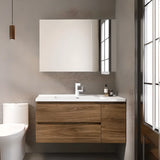 Natural Oak Wood Drawers Floating Bathroom Vanity with Sink Image - 3