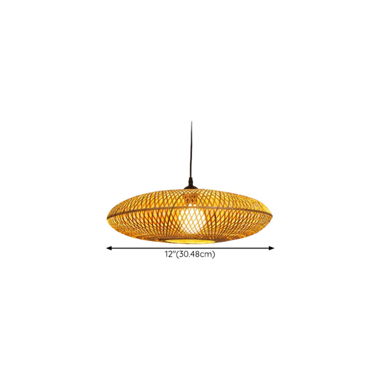 Natural Oriental Bamboo Woven UFO Pendant Light 