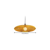 Natural Oriental Bamboo Woven UFO Pendant Light #size