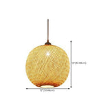 Natural Oriental Bamboo Woven UFO Pendant Light Image - 13