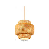 Natural Oriental Bamboo Woven UFO Pendant Light Image - 15