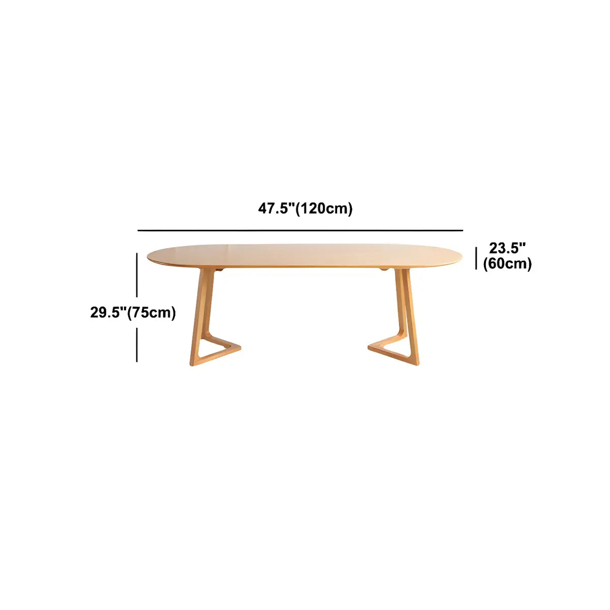 Natural Oval Pine Wood Trestle Conference Desk 6-Person Image - 19