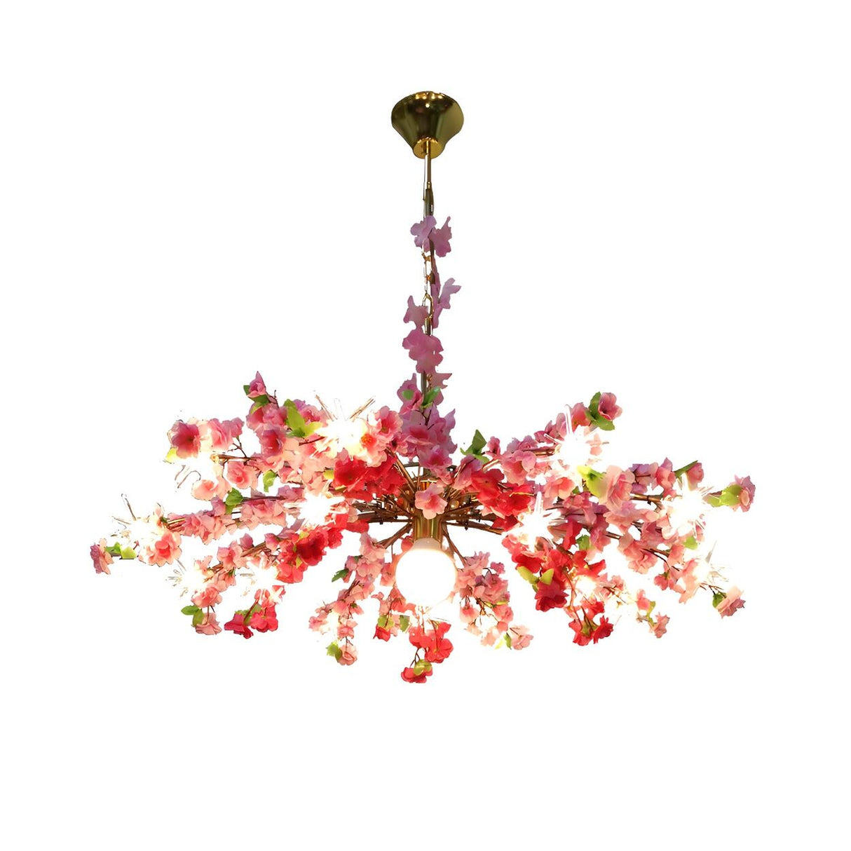 Natural Pink Blossom Floral Chandelier Image - 3