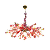 Natural Pink Blossom Floral Chandelier Image - 3