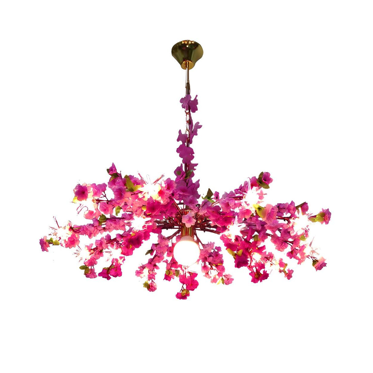 Natural Pink Blossom Floral Chandelier Image - 7