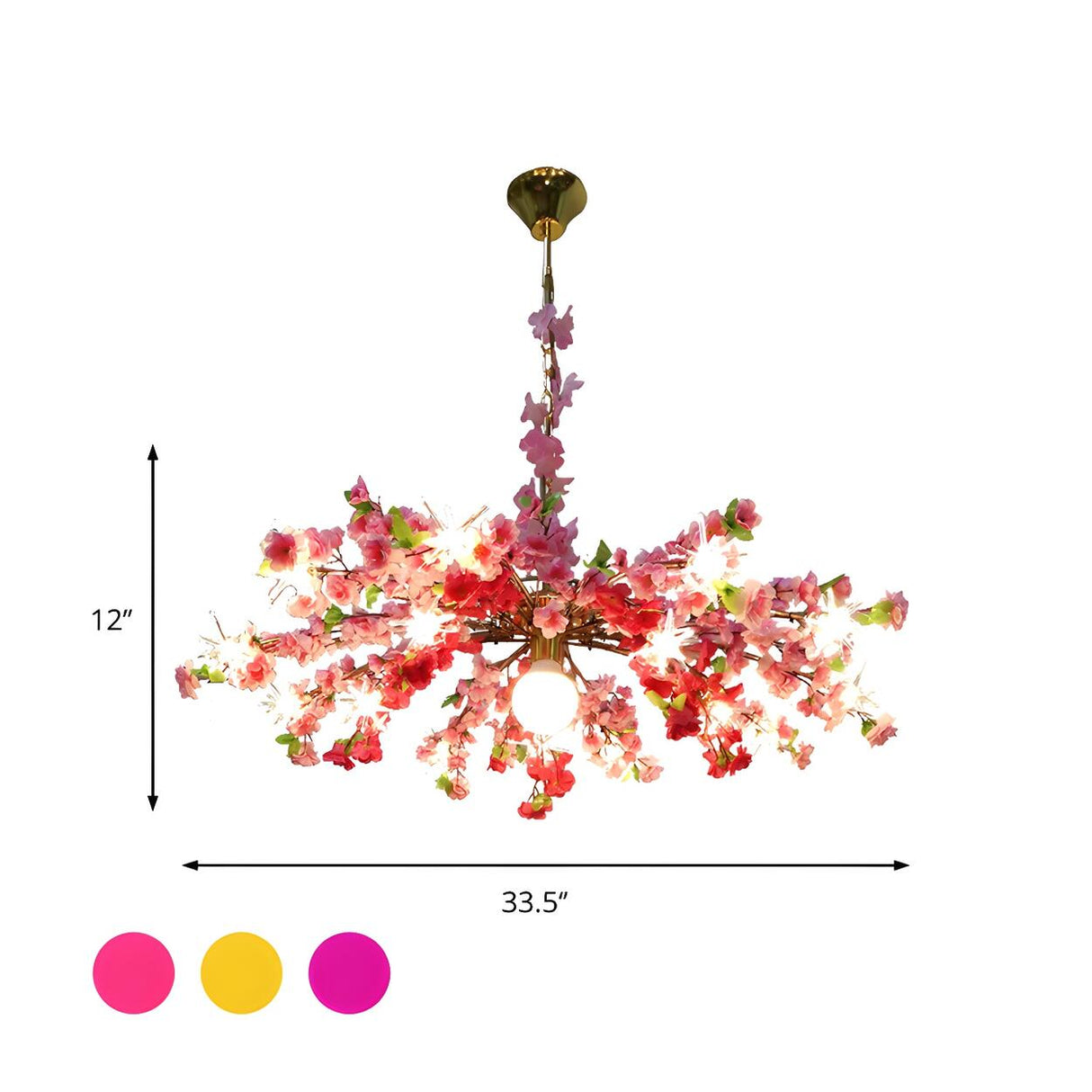 Natural Pink Blossom Floral Chandelier 