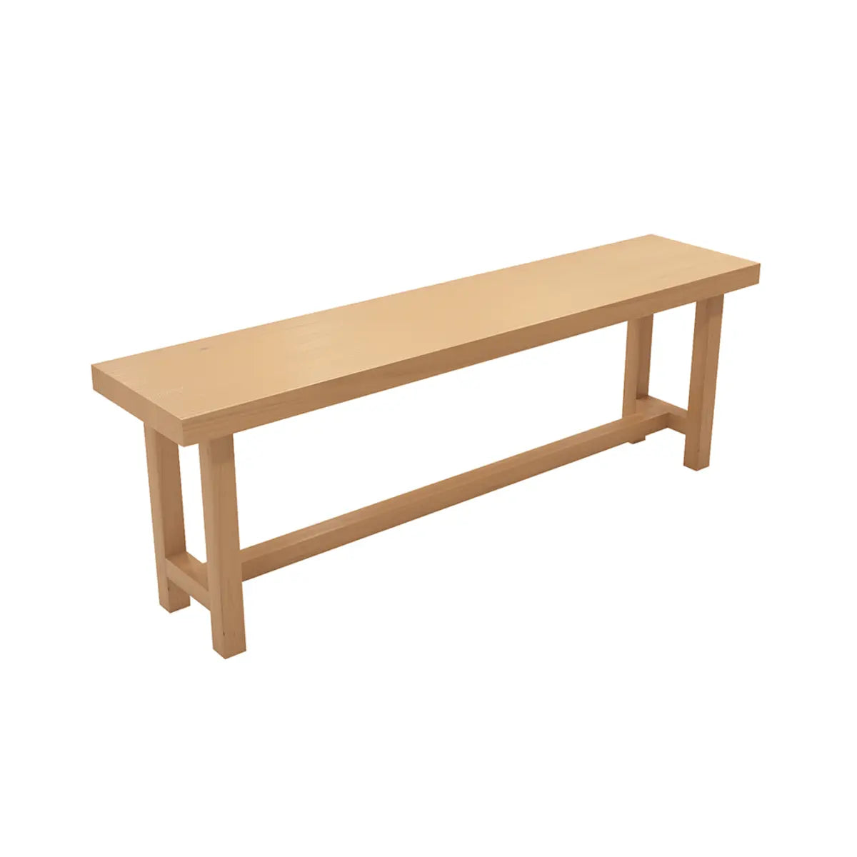 Natural Rectangle Solid Wood Large Bar Table Footrest Image - 5