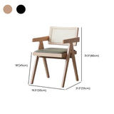 Natural Rectangle Wood Armchair Woven Dining Chair #size