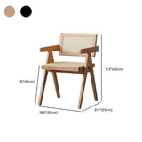 Natural Rectangle Wood Armchair Woven Dining Chair Image - 14