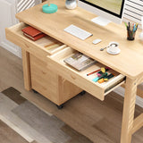 Natural Rectangle Wood Soft Close Drawer Computer Desk Image - 10